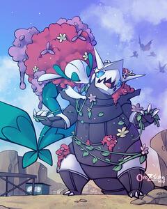 Florges and Aggron (Pokemon) Two Fullbody Fullcolor Normal BG