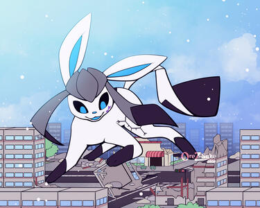 Glaceon OC (Pokemon) Flatcolor FullSmallbody Normal Background