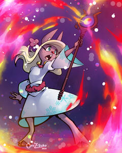 Noelle (Deltarune) Fullbody Fullcolor Mid-way BG