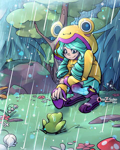 Raindrop Era (Omega Strikers) Fullbody Fullcolor Normal BG