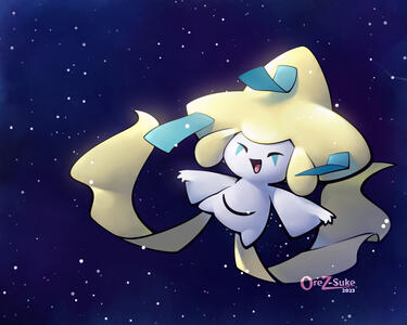 Jirachi (Pokemon) FullSmallBody Fullcolor Simple BG