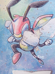 Ledian (Pokemon) Full Smallbody Watercolor Simple Background