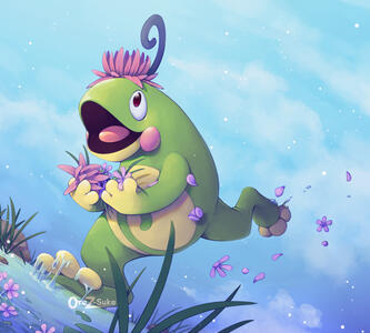 Politoed (Pokemon) Fullbody SoftPainting Normal Background