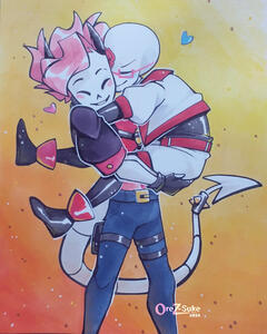 Walter and Jacob (Undertale AU OC) Two fullbody Promarker Simple BG